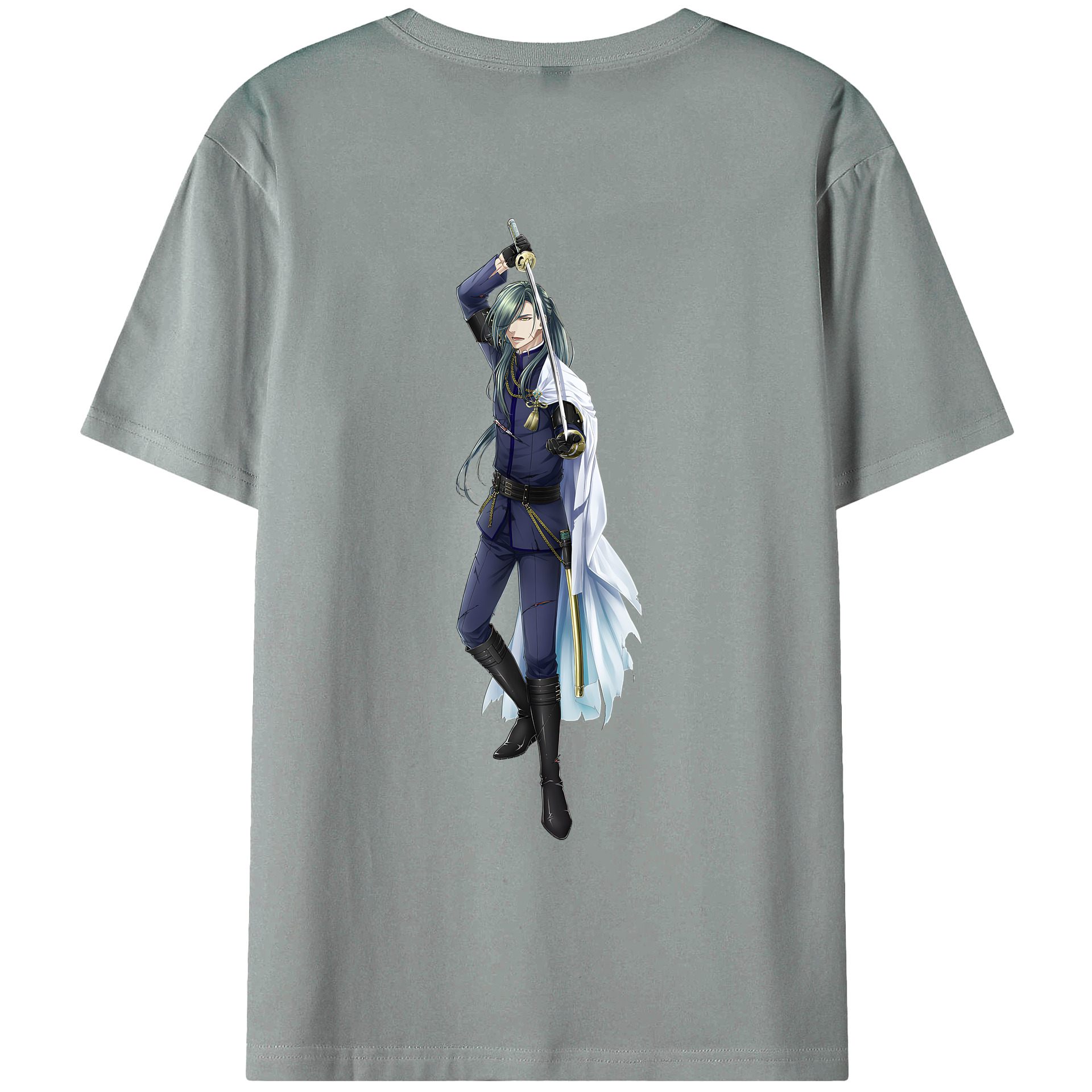 （画像用） 刀剣乱舞 Touken Ranbu 綿100％ メンズ半袖Tシャツ（バックプリント） 通気性